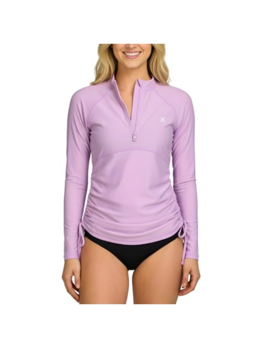 Women's Long Sleeve Rash Guard UPF 50+ SPF Quick Dry Zip Swim Shirt
